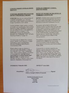 Notice of vacancy 